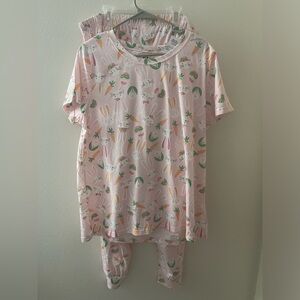 NWT PJ PLACE 100% Cotton 2 Piece Pajama Sleepwear Set Pink Bunnies Easter XXL